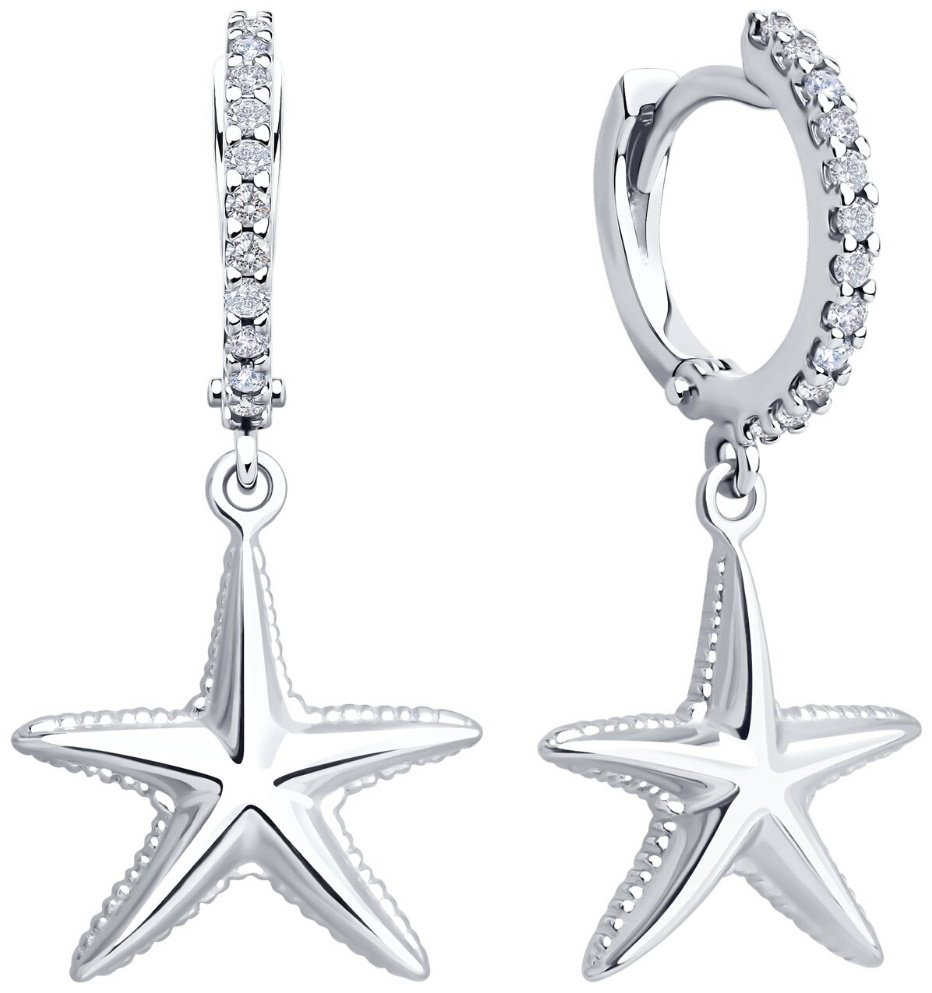 Серьги SOKOLOV 94027216 вес 3.38 г серебро, фианит купить,NaN