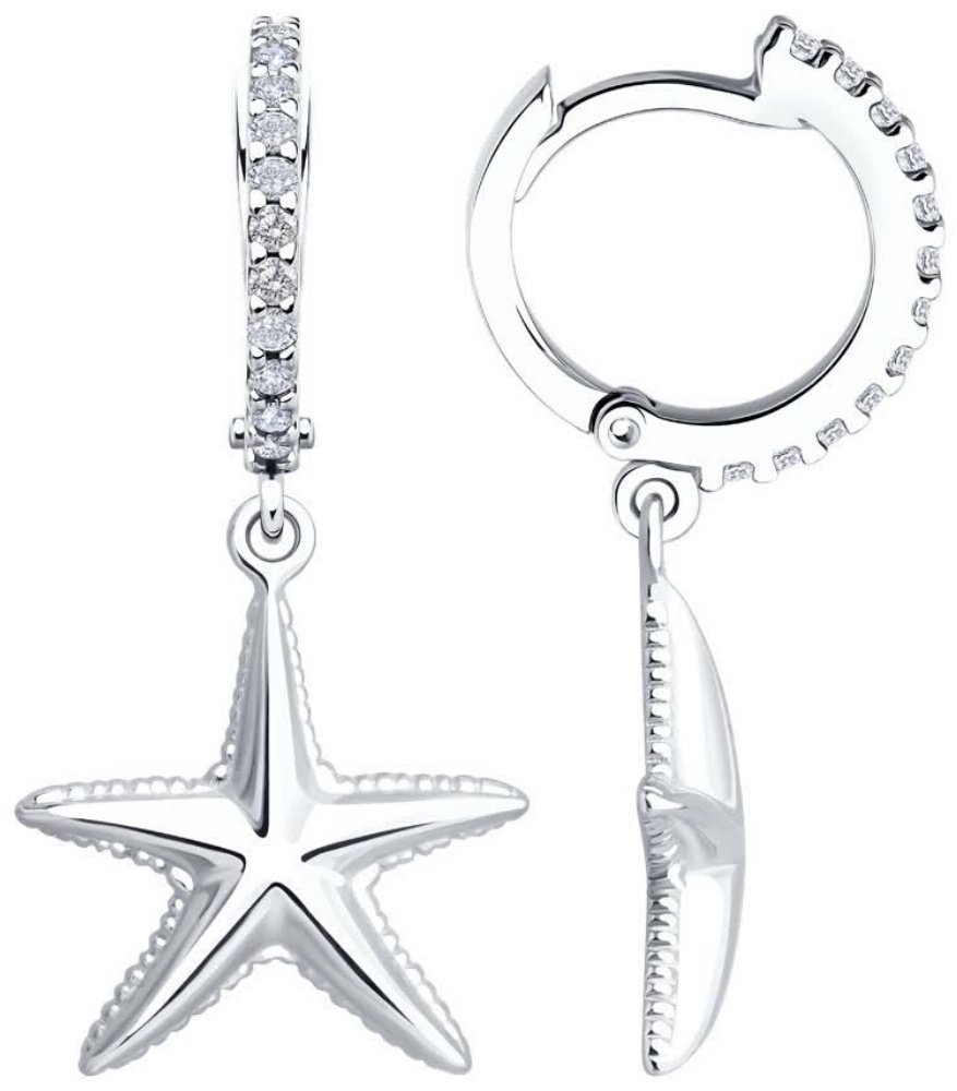 Серьги SOKOLOV 94027216 вес 3.38 г серебро, фианит купить,NaN