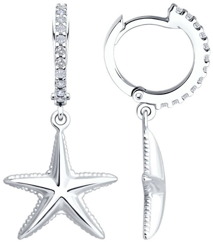 Серьги SOKOLOV 94027216 вес 3.38 г серебро, фианит купить,NaN