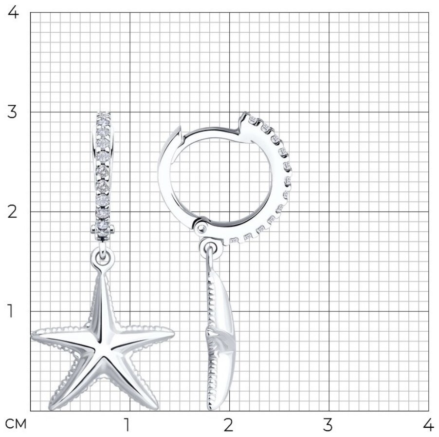 Серьги SOKOLOV 94027216 вес 3.38 г серебро, фианит купить,NaN