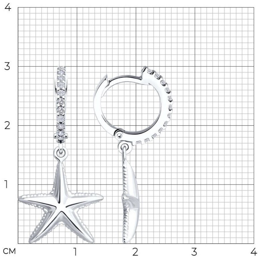 Серьги SOKOLOV 94027216 вес 3.38 г серебро, фианит купить,NaN
