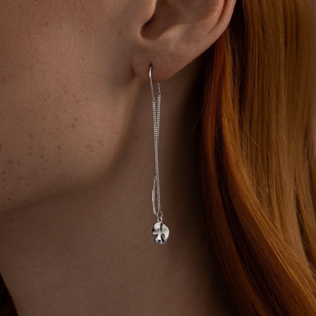Серьги-цепочки SOKOLOV 87020086 вес 1.94 г серебро, бриллиант купить,NaN