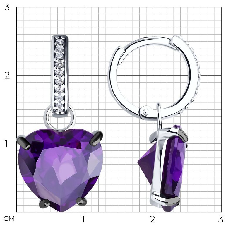 Серьги SOKOLOV 94026823 вес 6.88 г серебро, фианит купить,NaN