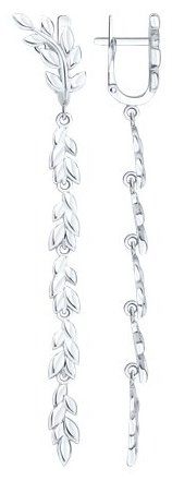 Серьги SOKOLOV 94027228 вес 5.65 г серебро, без вставок купить,NaN