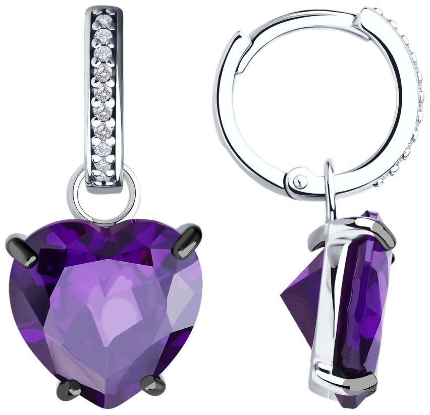 Серьги SOKOLOV 94026823 вес 6.97 г серебро, фианит купить,NaN