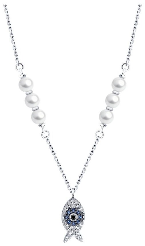 Колье Diamant 94-170-02186-1 длина 40 см вес 2.55 г серебро, жемчуг купить,NaN