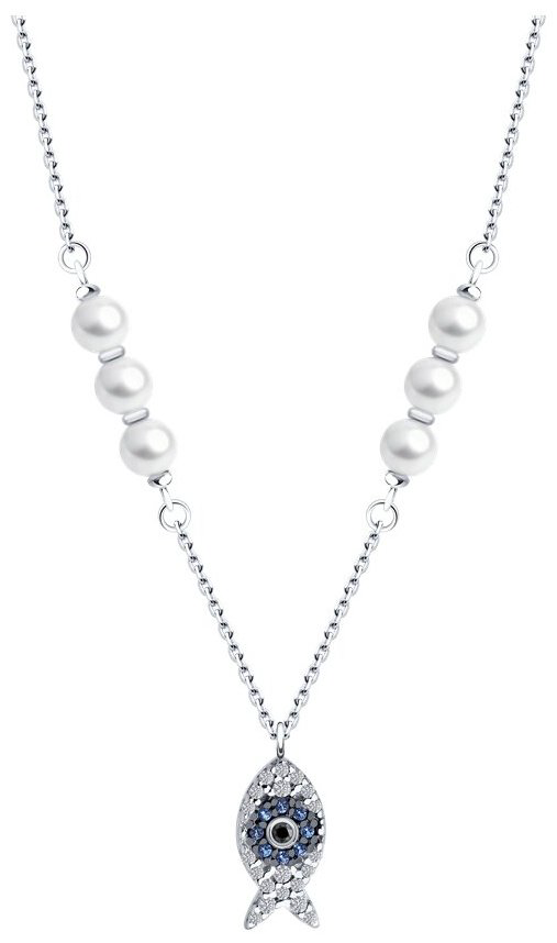 Колье Diamant 94-170-02186-1 длина 40 см вес 2.55 г серебро, жемчуг купить,NaN