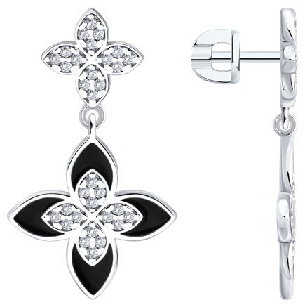 Серьги SOKOLOV 94027262 вес 3.83 г серебро, фианит купить,NaN