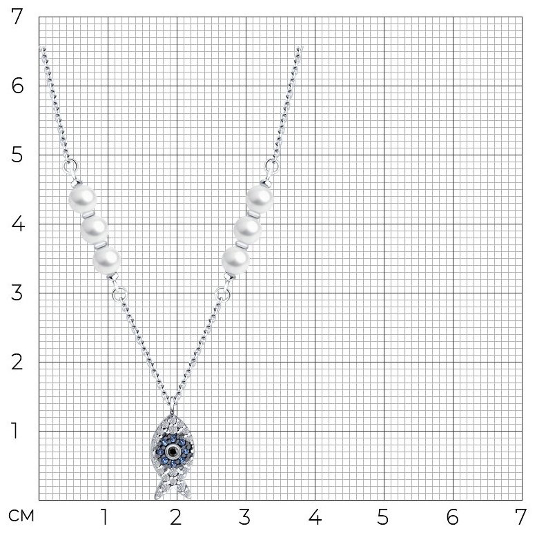 Колье Diamant 94-170-02186-1 длина 40 см вес 2.55 г серебро, жемчуг купить,NaN