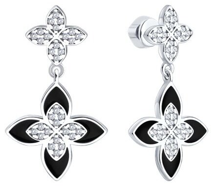 Серьги SOKOLOV 94027262 вес 3.83 г серебро, фианит купить,NaN