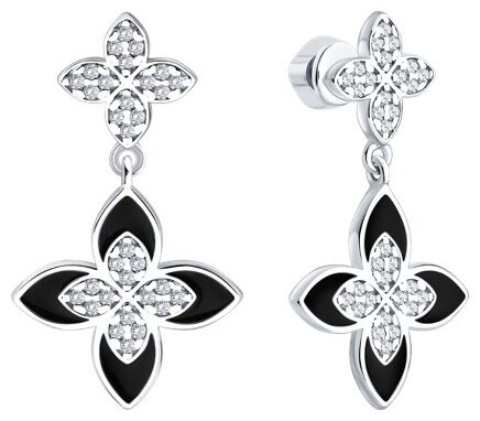 Серьги SOKOLOV 94027262 вес 3.83 г серебро, фианит купить,NaN