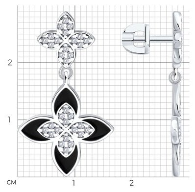 Серьги SOKOLOV 94027262 вес 3.83 г серебро, фианит купить,NaN