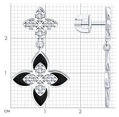 Серьги SOKOLOV 94027262 вес 3.83 г серебро, фианит купить,NaN
