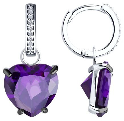 Серьги SOKOLOV 94026823 вес 6.97 г серебро, фианит купить,NaN