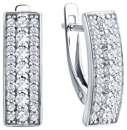 Серьги SOKOLOV 94027265 вес 2.87 г серебро, фианит купить,NaN