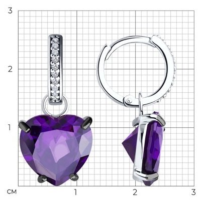 Серьги SOKOLOV 94026823 вес 6.97 г серебро, фианит купить,NaN