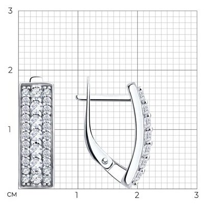 Серьги SOKOLOV 94027265 вес 2.87 г серебро, фианит купить,NaN