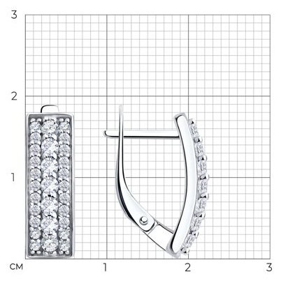 Серьги SOKOLOV 94027265 вес 2.87 г серебро, фианит купить,NaN