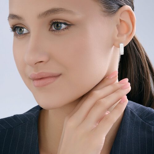 Серьги SOKOLOV 94027265 вес 2.87 г серебро, фианит купить,NaN