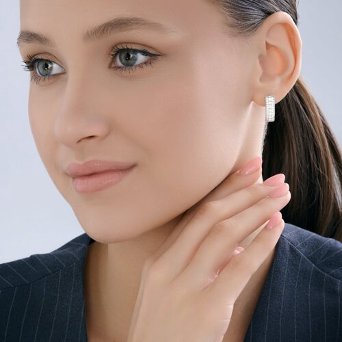 Серьги SOKOLOV 94027265 вес 2.87 г серебро, фианит купить,NaN