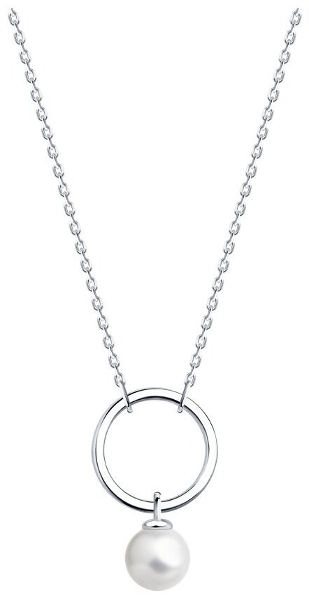 Колье Diamant 94-170-02353-1_40 длина 40 см вес 1.99 г серебро, жемчуг купить,NaN