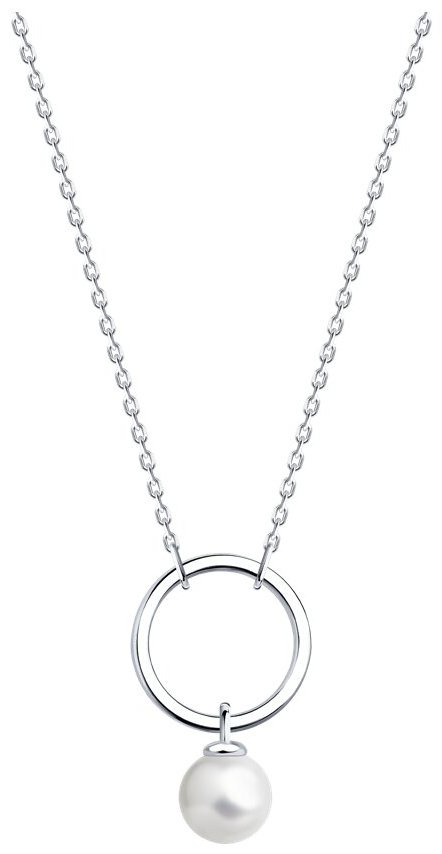 Колье Diamant 94-170-02353-1_40 длина 40 см вес 1.99 г серебро, жемчуг купить,NaN