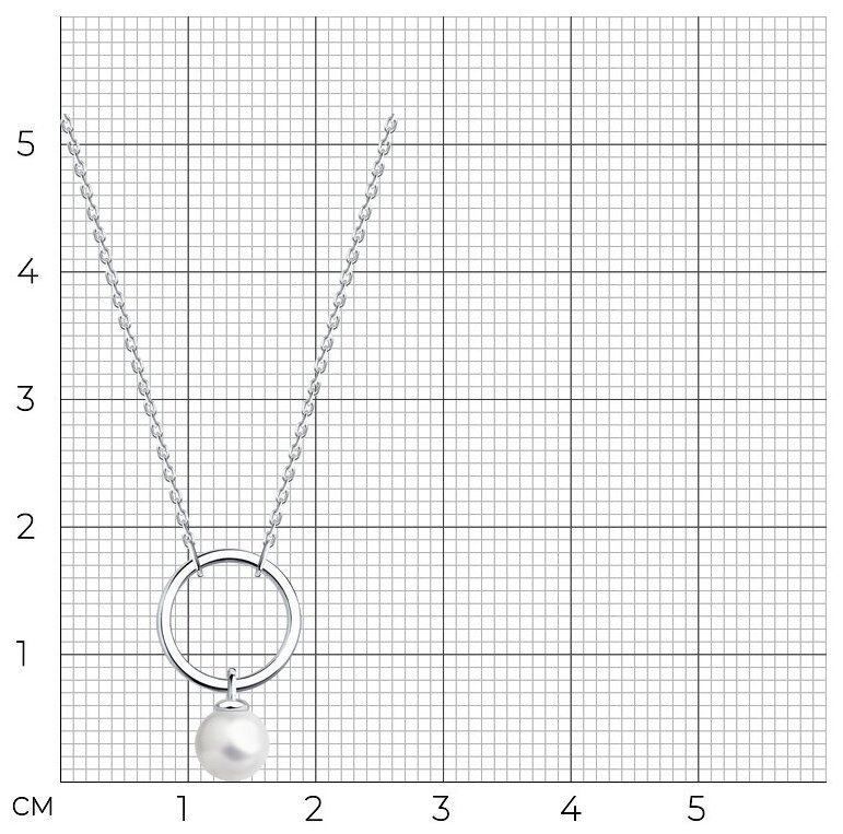Колье Diamant 94-170-02353-1_40 длина 40 см вес 1.99 г серебро, жемчуг купить,NaN