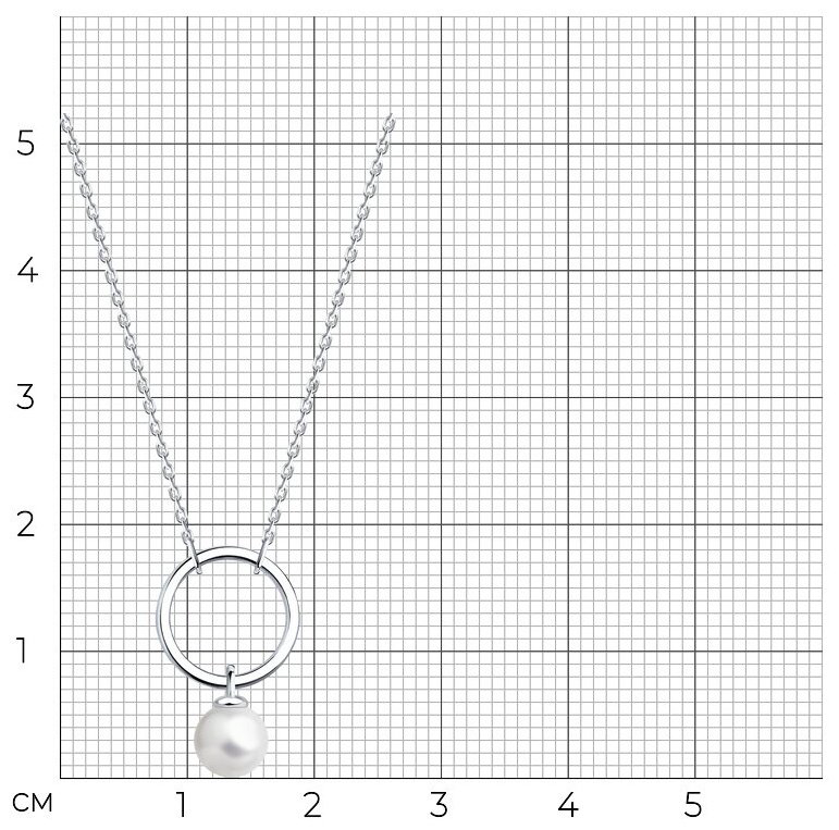 Колье Diamant 94-170-02353-1_40 длина 40 см вес 1.99 г серебро, жемчуг купить,NaN