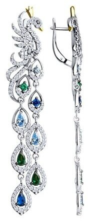 Серьги SOKOLOV 94026717 вес 12.95 г серебро, фианит купить,NaN