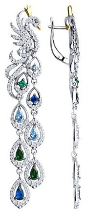 Серьги SOKOLOV 94026717 вес 13.24 г серебро, фианит купить,NaN