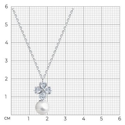 Колье SOKOLOV 94071094_38 длина 38 см вес 3.74 г серебро, жемчуг, эмаль купить,NaN