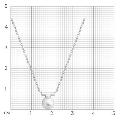 Колье Diamant 94-170-02369-1_40\45 длина 40 см вес 1.7 г серебро, имитация жемчуга купить,NaN