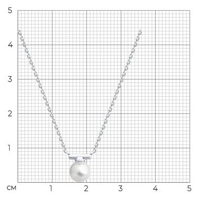 Колье Diamant 94-170-02369-1_40\45 длина 40 см вес 1.7 г серебро, имитация жемчуга купить,NaN