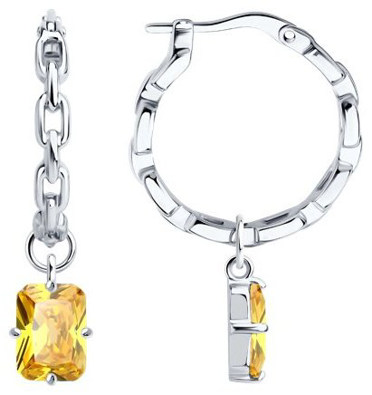 Серьги SOKOLOV 94026830 вес 4.95 г серебро, фианит купить,NaN