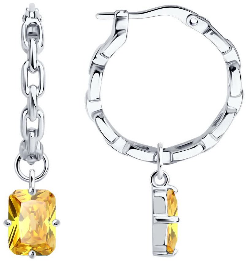 Серьги SOKOLOV 94026830 вес 5.22 г серебро, фианит купить,NaN