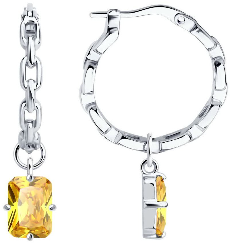 Серьги SOKOLOV 94026830 вес 5.22 г серебро, фианит купить,NaN