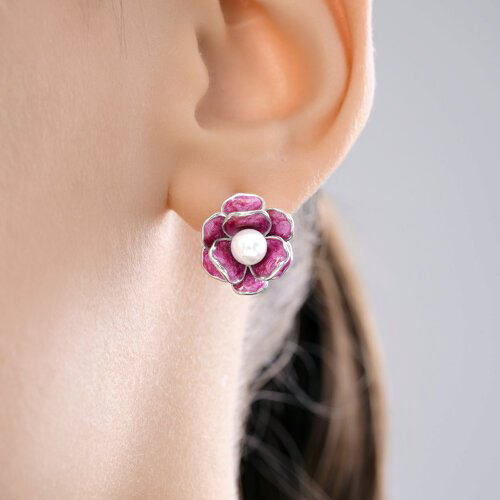 Серьги SOKOLOV 94027279 вес 6.3 г серебро, имитация жемчуга, эмаль купить,NaN