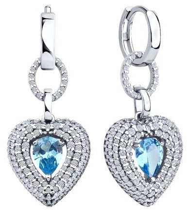Серьги SOKOLOV 94026833 вес 8.94 г серебро, фианит купить,NaN
