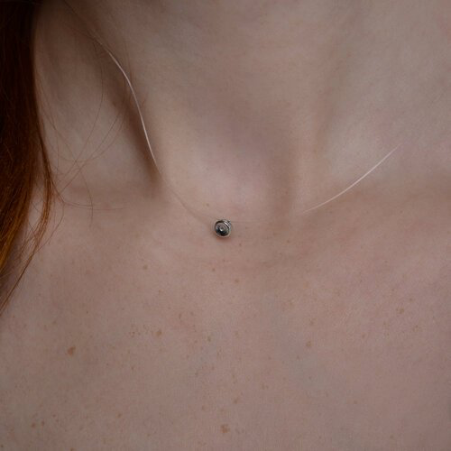 Колье Diamant 94-270-02699-1 длина 50 см вес 0.6 г серебро, леска, бриллиант купить,NaN