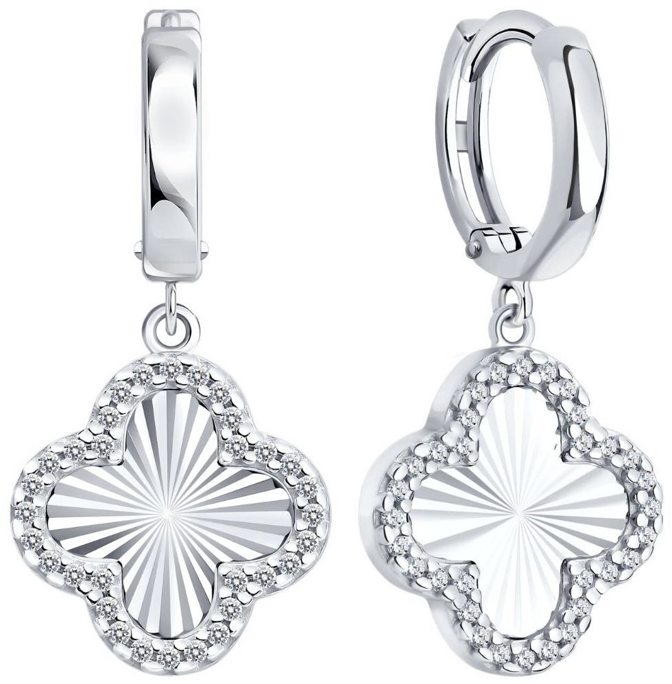 Серьги SOKOLOV 94027287 вес 3.98 г серебро, фианит купить,NaN
