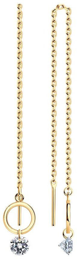 Серьги-цепочки SOKOLOV 93022157 вес 1.987 г серебро, фианит купить,NaN