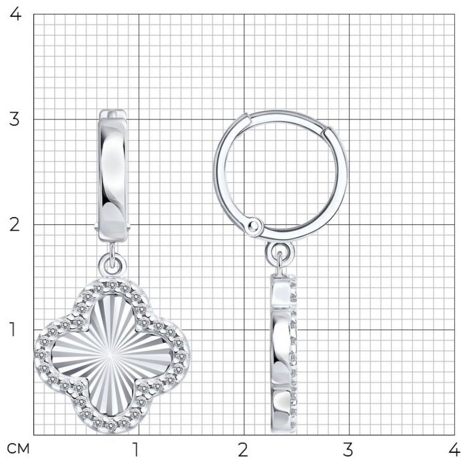 Серьги SOKOLOV 94027287 вес 3.98 г серебро, фианит купить,NaN