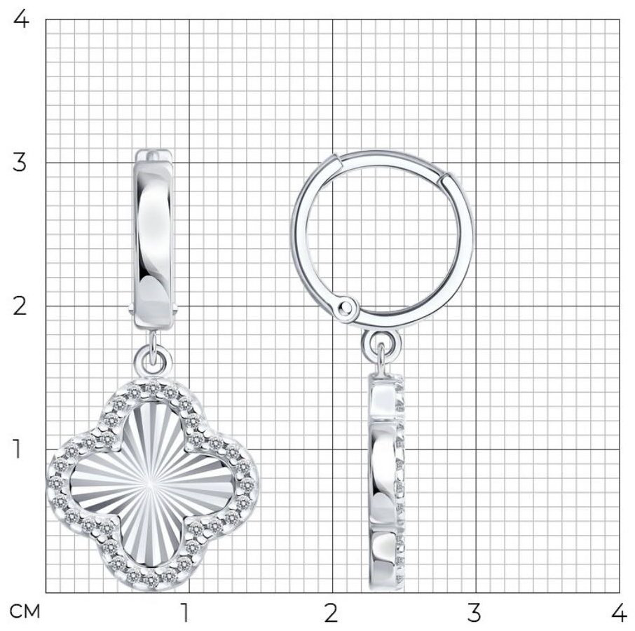 Серьги SOKOLOV 94027287 вес 3.98 г серебро, фианит купить,NaN