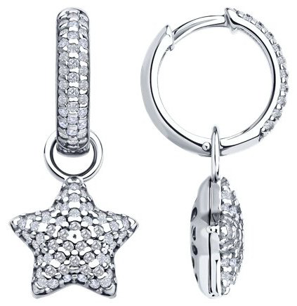 Серьги SOKOLOV 94026850 вес 5.37 г серебро, фианит купить,NaN