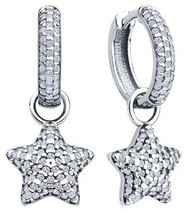 Серьги SOKOLOV 94026850 вес 5.37 г серебро, фианит купить,NaN