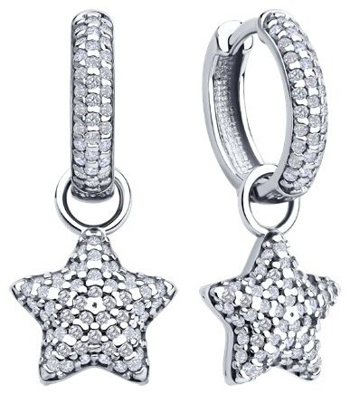 Серьги SOKOLOV 94026850 вес 5.37 г серебро, фианит купить,NaN