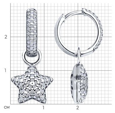 Серьги SOKOLOV 94026850 вес 5.37 г серебро, фианит купить,NaN