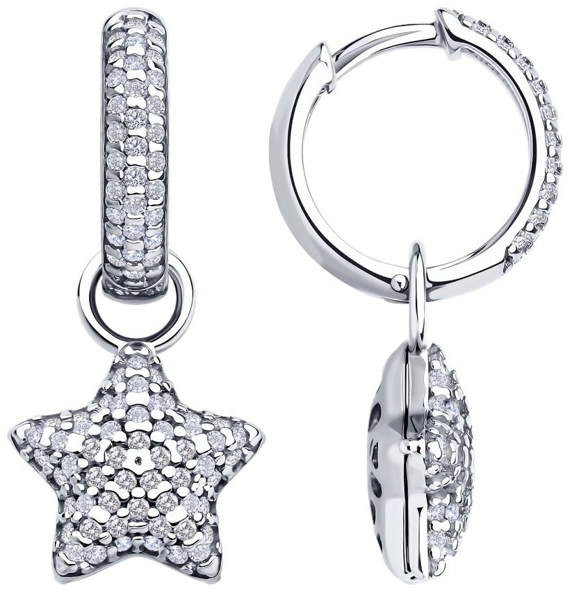 Серьги SOKOLOV 94026850 вес 5.37 г серебро, фианит купить,NaN