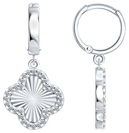 Серьги SOKOLOV 94027287 вес 4.07 г серебро, фианит купить,NaN