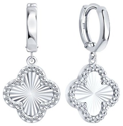 Серьги SOKOLOV 94027287 вес 4.07 г серебро, фианит купить,NaN